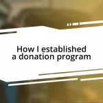 How I established a donation program