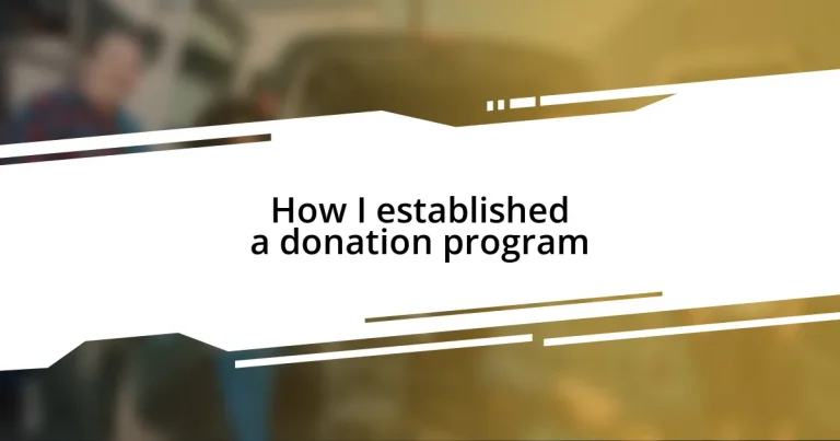 How I established a donation program