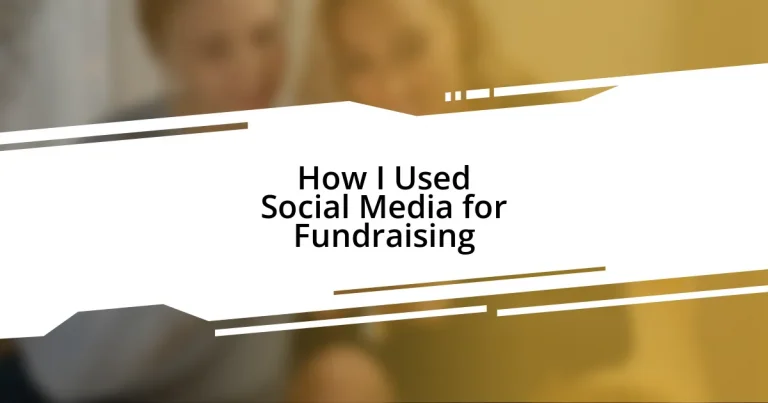 How I Used Social Media for Fundraising