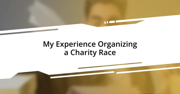 My Experience Organizing a Charity Race