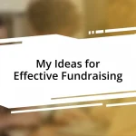 My Ideas for Effective Fundraising