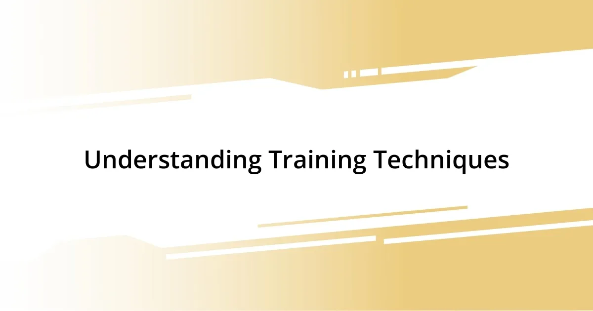 Understanding Training Techniques