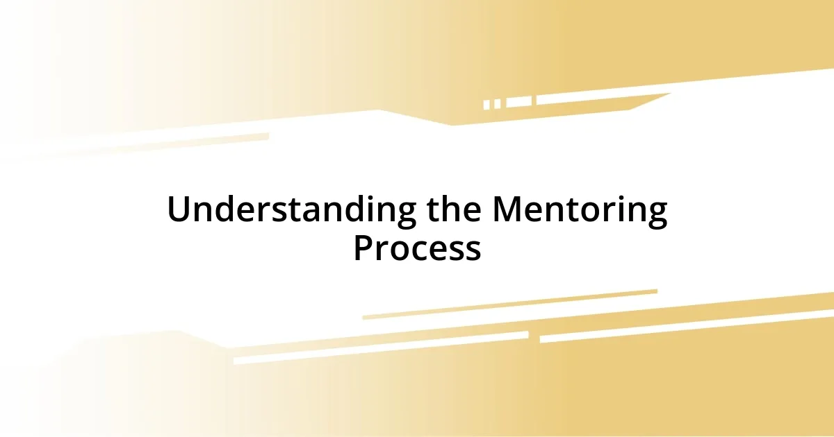 Understanding the Mentoring Process